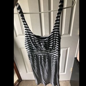 Black and white striped dress